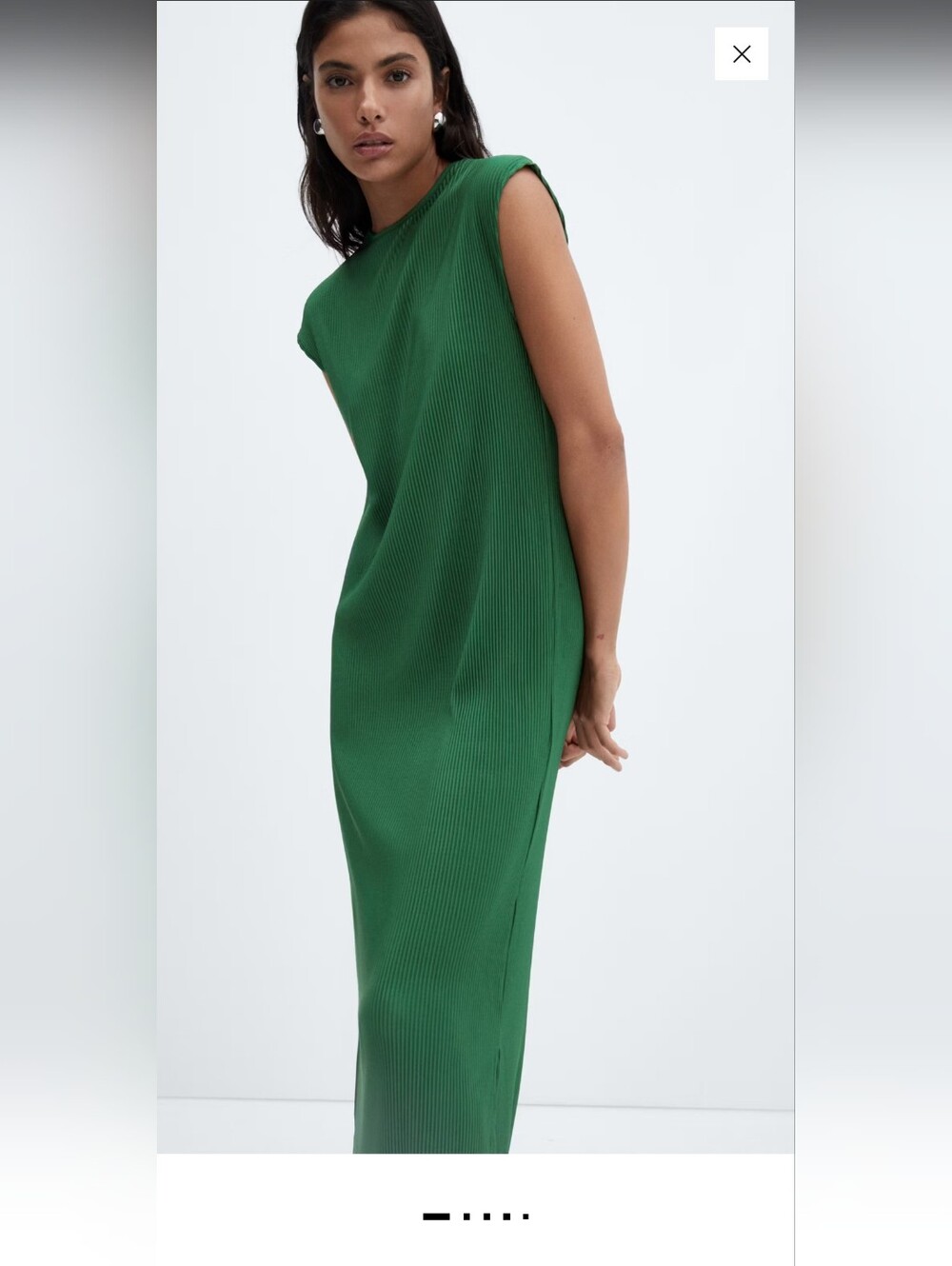 Mango Clothing Pleated Long Dress Size 6/medium